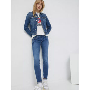 Tommy Jeans dámská modrá džínová bunda - S (1A5)